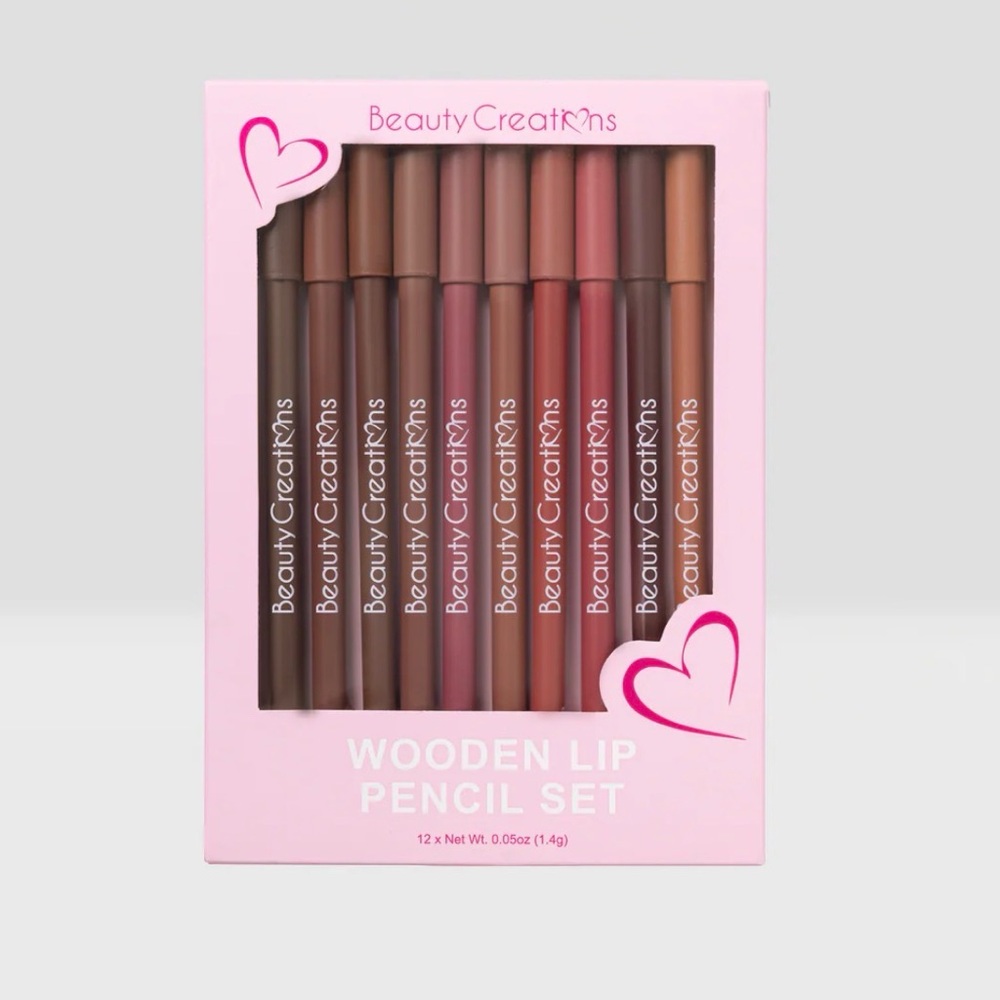 Beauty creations wooden lip pencil set